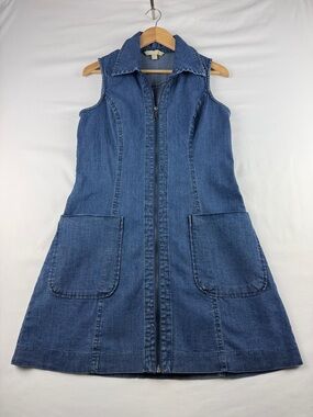 Hope & Harlow Denim Dress – Sleeveless – Front Zip – Size 6 – EUC